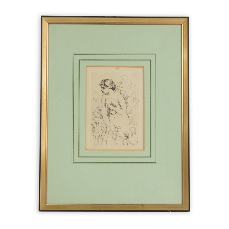 "Badendes Mädchen" Radierung nach Auguste Renoir