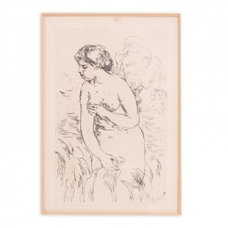 "Badendes Mädchen" Radierung nach Auguste Renoir